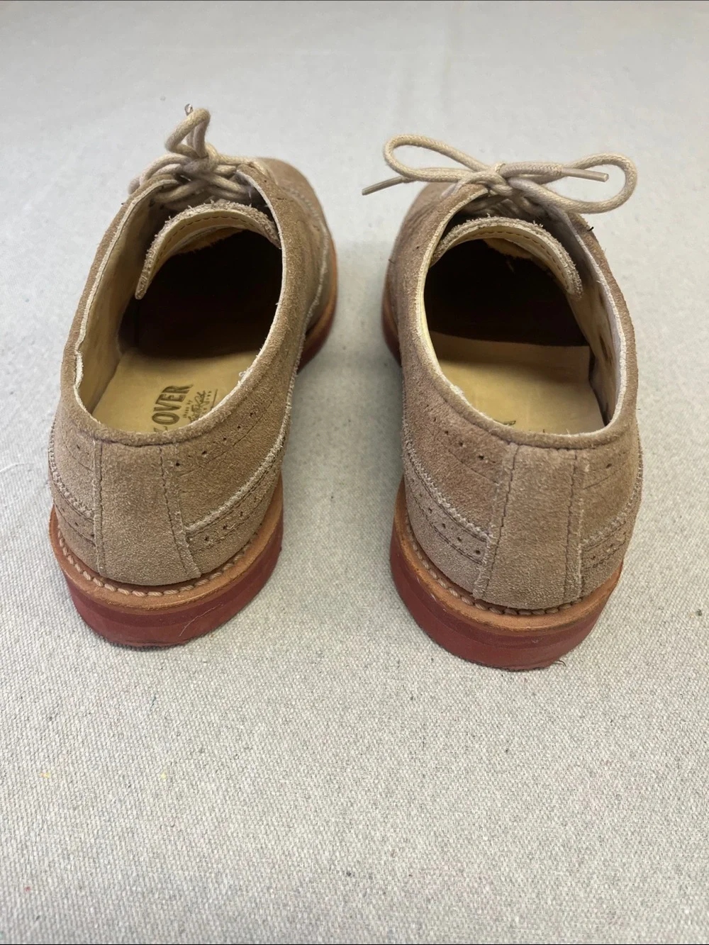 Walk-Over Men’s 9.5 M Suede Wingtip Brogue Oxford Shoes Made in USA
